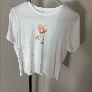 Abercrombie & Fitch White Skimming Tee